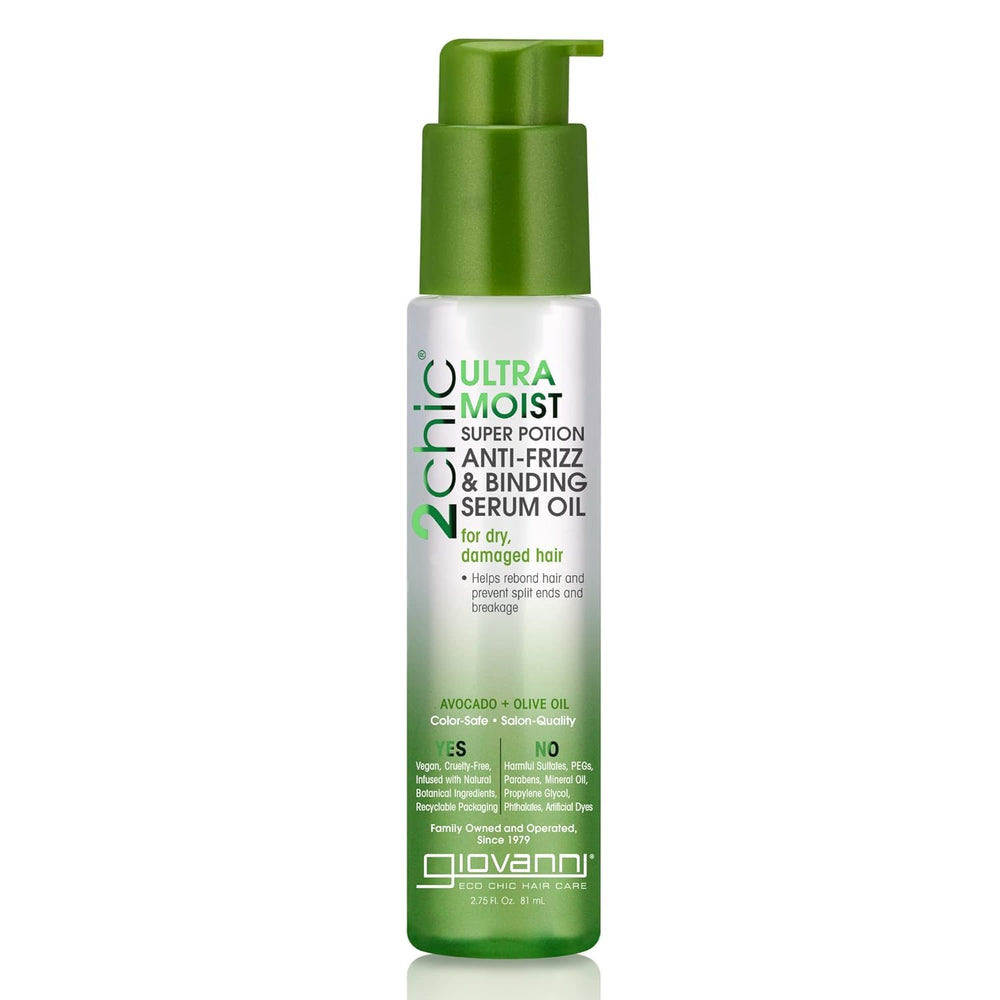 GIOVANNI 2chic Ultra-Moist Super Potion bottle for frizz control and shine