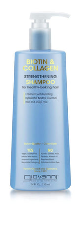 Giovanni Biotin & Collagen Shampoo bottle for stronger, fuller hair.