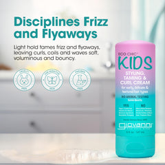 Giovanni Eco Chic Kids Curl Cream on textured hair delivers gentle definition