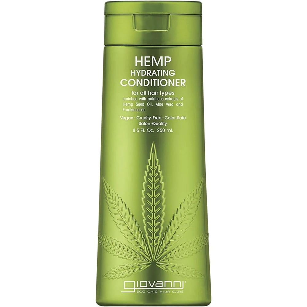 GIOVANNI Hemp Hydrating Conditioner bottle delivering lightweight moisture for softer hair.