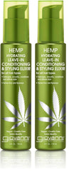GIOVANNI hemp hydrating leave-in elixir bottle for detangling and frizz control.