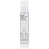 Giovanni Rapid Blow Dry Shield bottle close-up showing heat protection during styling.