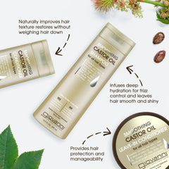 GIOVANNI shampoo creates a rich, creamy lather for gentle cleansing.