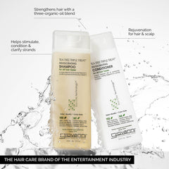 GIOVANNI Tea Tree Triple Treat conditioner bottle for soft, defined curls.