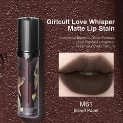 GIRLCULT Matte Lip Stain shade with layered sparkle for dimensional light