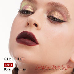 GIRLCULT Matte Lip Stain swatches reveal depth with subtle sparkle and matte base.