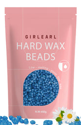 GIRLEARLE Chamomile hard wax beads in a bowl for at-home waxing preparation.