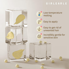 GIRLEARLE cream-hard wax close-up shows creamy texture for sensitive skin.
