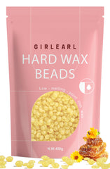 GIRLEARLE hard wax beads with honey packaging for easy at-home waxing.