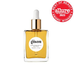 Gisou Honey Infused Hair Oil on glossy hair for instant shine