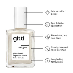 Gitti polish brush captures smooth, easy application for even coats.