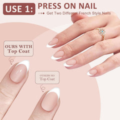 GJNL 2-in-1 short almond nails close-up showing flexible fit.
