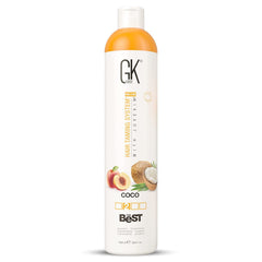 GK HAIR The Best Coco bottle, gentle smoothing for frizz control.