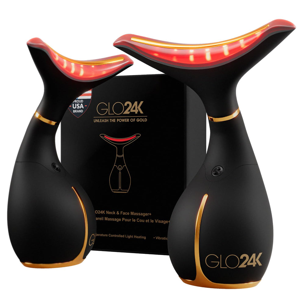GLO24K red-light face and neck 2-pack for at-home rejuvenation sessions.