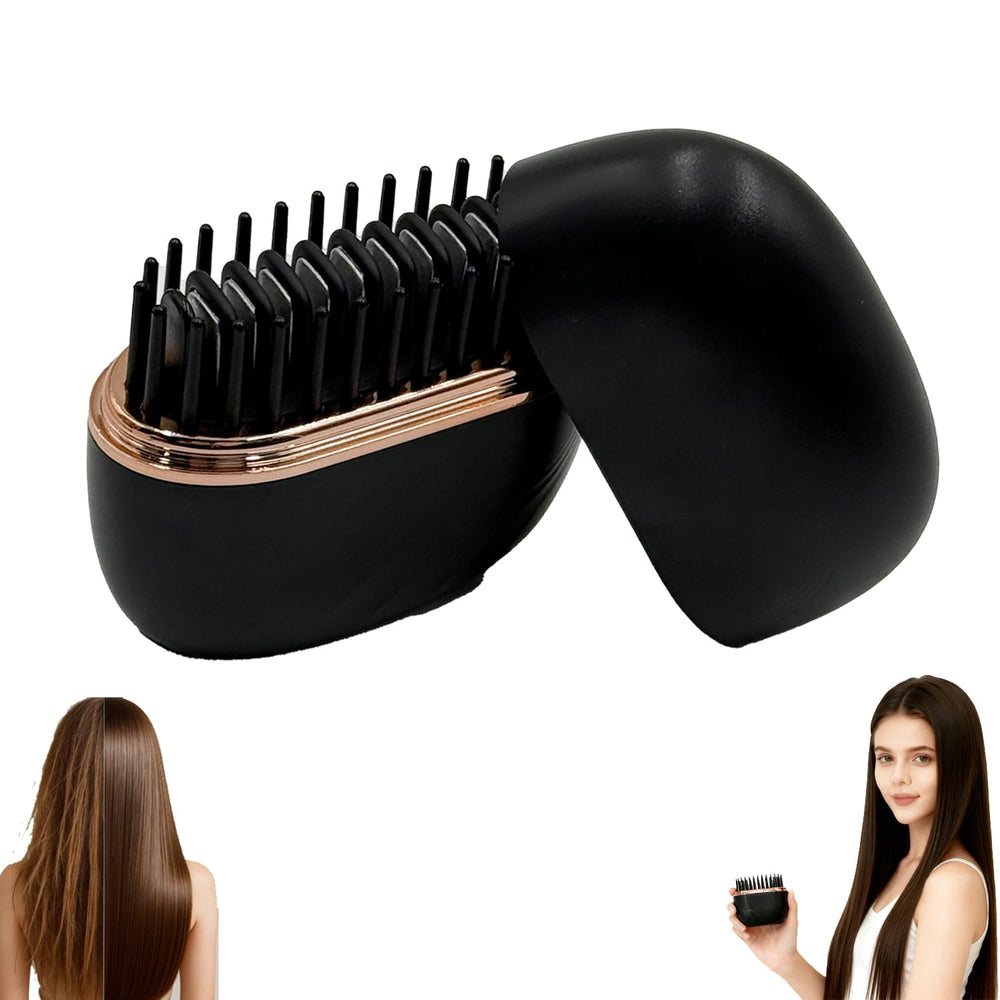 Glam Brushs mini hair straightener with heat-shell for safe handling.