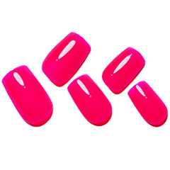 GLAMERMAID hot pink press-on nails in pack for quick, chic manicure on the go.