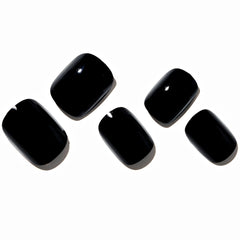 GLAMERMAID pure black gel finish nails with UV shine for durable wear