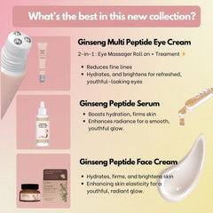 Glamfox Ginseng Eye Cream texture close-up highlights peptide-infused formula.