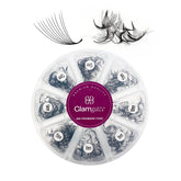 GlamGaze premade fans 8-15mm array for fast volume lash sets.