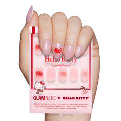 Glamnetic Hello Kitty red velvet graphic nails kit for a luxe, salon-inspired look