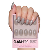 Glamnetic Pure Gray nails front view show neutral elegance for any look