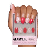 Glamnetic Red Blossom nails with glossy base for a bold spring-ready look and long-lasting wear.