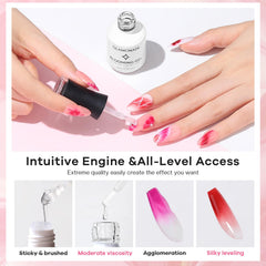 Glamonade Blooming Gel on natural and artificial nails with quick cure