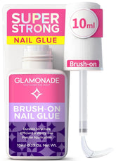 Glamonade bottle close-up showing the super strong nail glue for precise application.