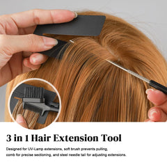 GlamorDove mini stainless steel comb ideal for precise glue removal.