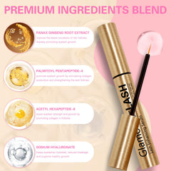 Glamosoar Lash Serum applicator brush shows smooth nightly use