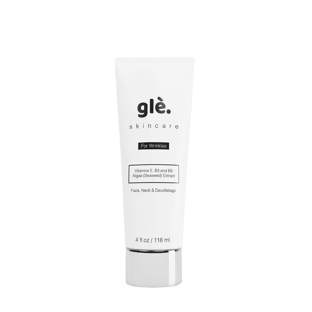Gle Skincare antiaging cream tube close-up for smooth eye-area skin