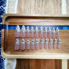Gleamrain hand-painted design nails close-up showcasing unique art.