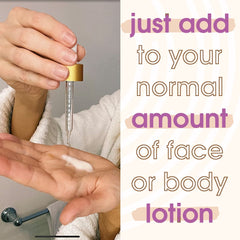 GLEOW Face Tanning Drops mixed with moisturizer to customize your tan