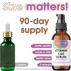 GLEOW Vitamin C Serum pump dispense shows precise, clean application.
