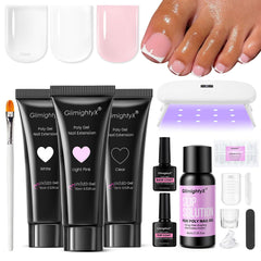 GlimightyX poly gel toenail kit packaging for at-home pedicures.