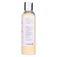 GLIMMER GODDESS lotion texture swirl demonstrates creamy, fast-absorbing application.