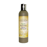 Glimmer Goddess self-tanner bottle close-up for a natural bronze glow