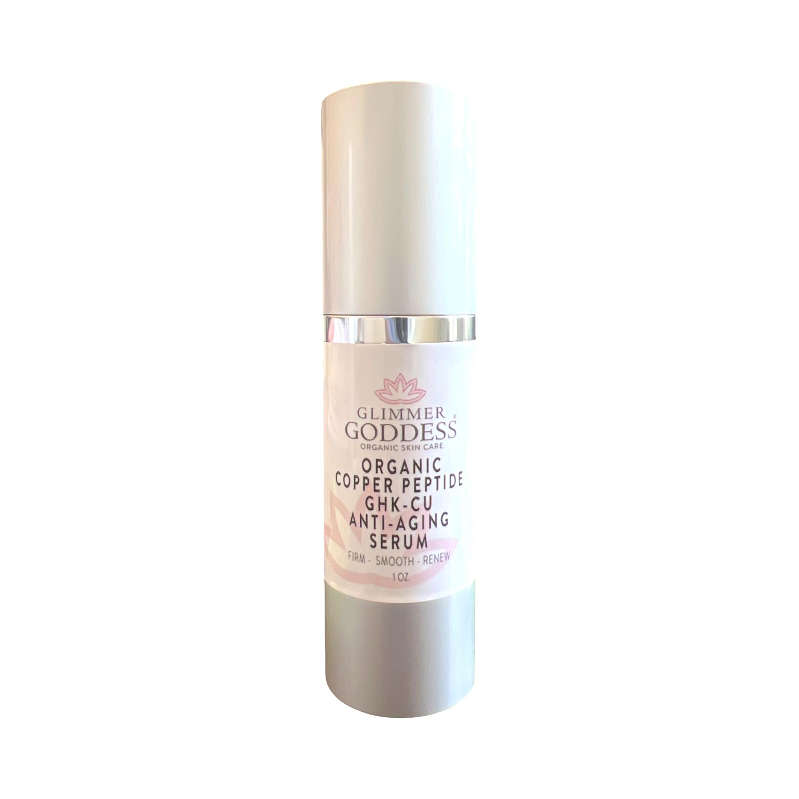 Glimmer Goddess serum bottle highlights premium packaging for easy daily use.