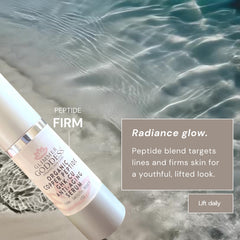 Glimmer Goddess serum texture-swatch reveals a silky, hydrating feel.