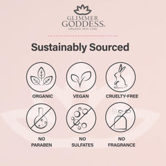 Glimmer Goddess Shimmer Body Butter bronze dust details indicate radiant flecks.