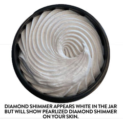 Glimmer Goddess whipped shea texture shows lightweight moisture without heaviness.