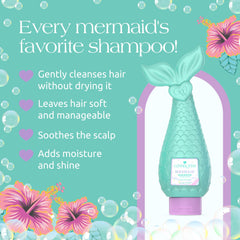 Glimmer Wish Mermaid Kids Shampoo lavender pearls scent enhances children's bath.