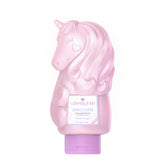 Glimmer Wish Unicorn Kids Shampoo pink bottle promotes gentle cleansing and shine.