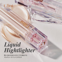 Glint highlighter tip for precise application creates a soft highlight on the cheekbone.