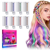 Glintor 8-color hair chalk comb set adds bold festival-ready streaks.