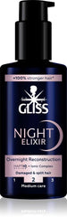 Gliss Night Elixir bottle pour demonstrating overnight application benefits
