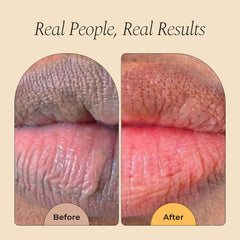 Glo Melanin lemon-turmeric lip balm swatch; subtle natural brightening for darker lips