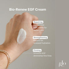 Glo Skin Beauty Bio-Renew EGF Cream close-up texture for luxurious skin feel.
