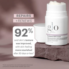 Glo Skin Beauty Bio-Renew EGF Cream jar showing rich reparative texture.
