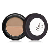 Glo Skin Beauty Brow Powder Duo swatches showing two shades for natural brow color matching.